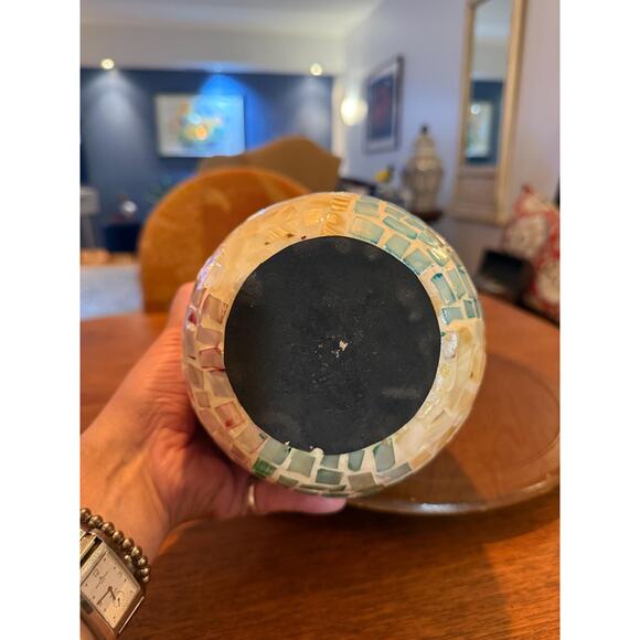 Contemporary Mosaic Egg Decorative Object – Glass Tile Home Decor Accent - Picture 10 of 10